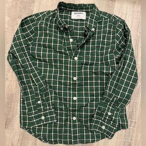 Old Navy Kids Green Checkered Button Down Shirt
